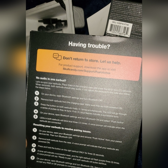Skullcandy Push Active True Wireless Earbuds LIKE NEW - Picture 3 of 16